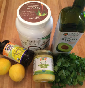 cooking essentials - oils herbs and lemon